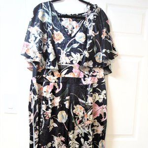 CITI CHIC JUMPSUIT MIDNIGHT FL Black XXL/24